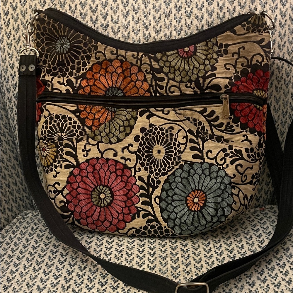 Floral Tapestry Crossbody Bag